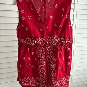 Red Sleeveless Women's Top